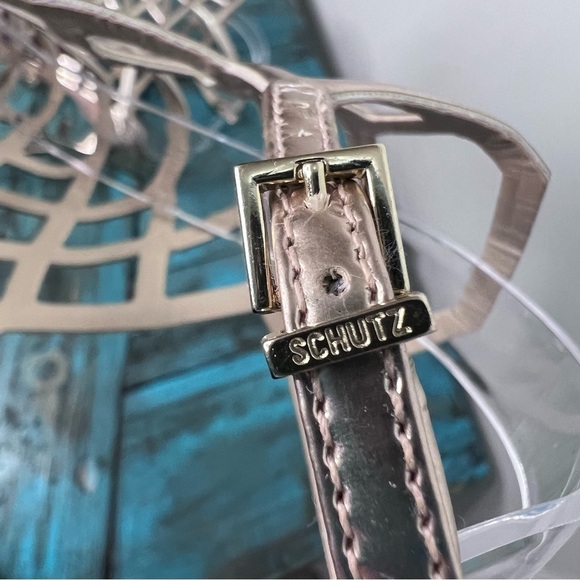 Schutz Juliana Gold High Heel Caged Open Dress Sandal Size 8 - Picture 7 of 16